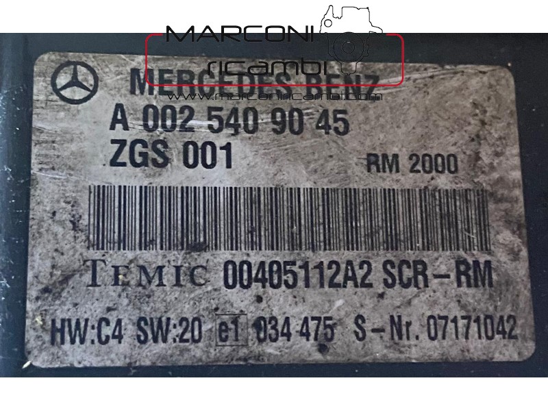 CENTRALINA MERCEDES A 002 540 90 45 ZGS 001 00405112A2